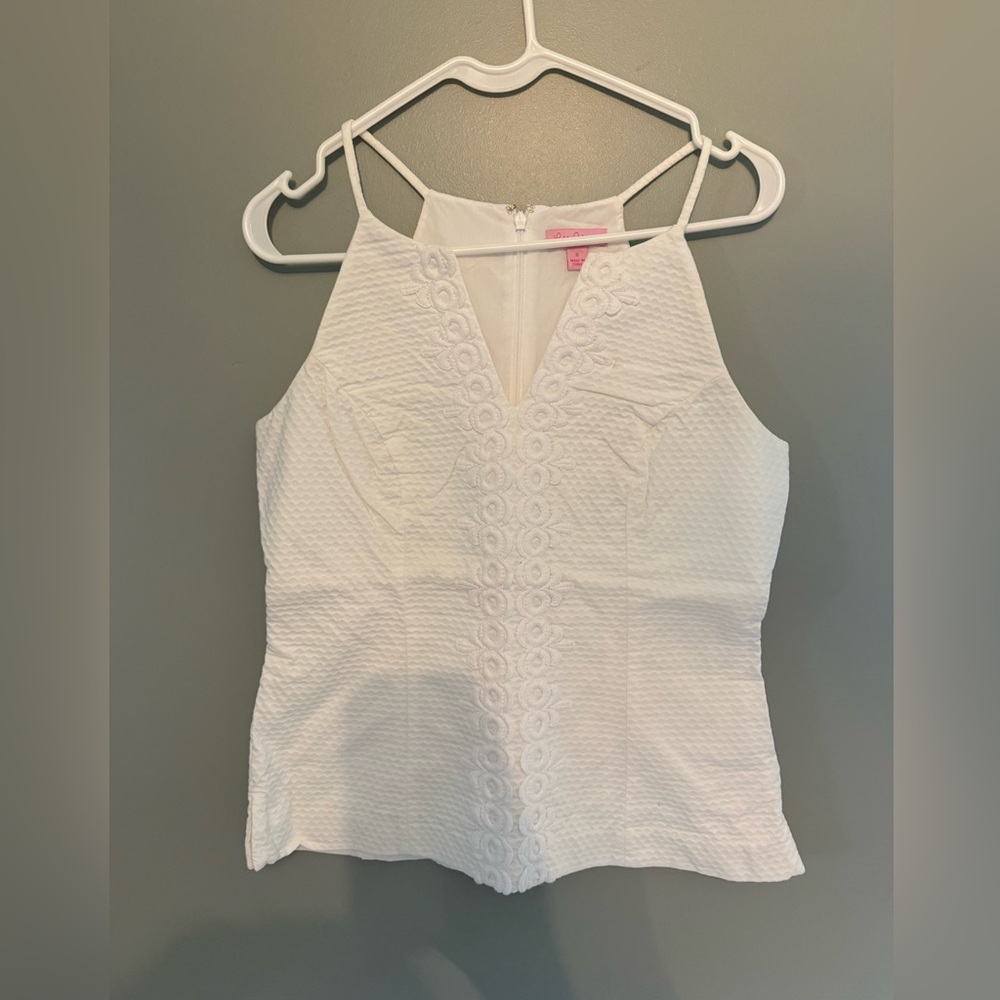 EUC White Lilly Pulitzer Annabelle Top